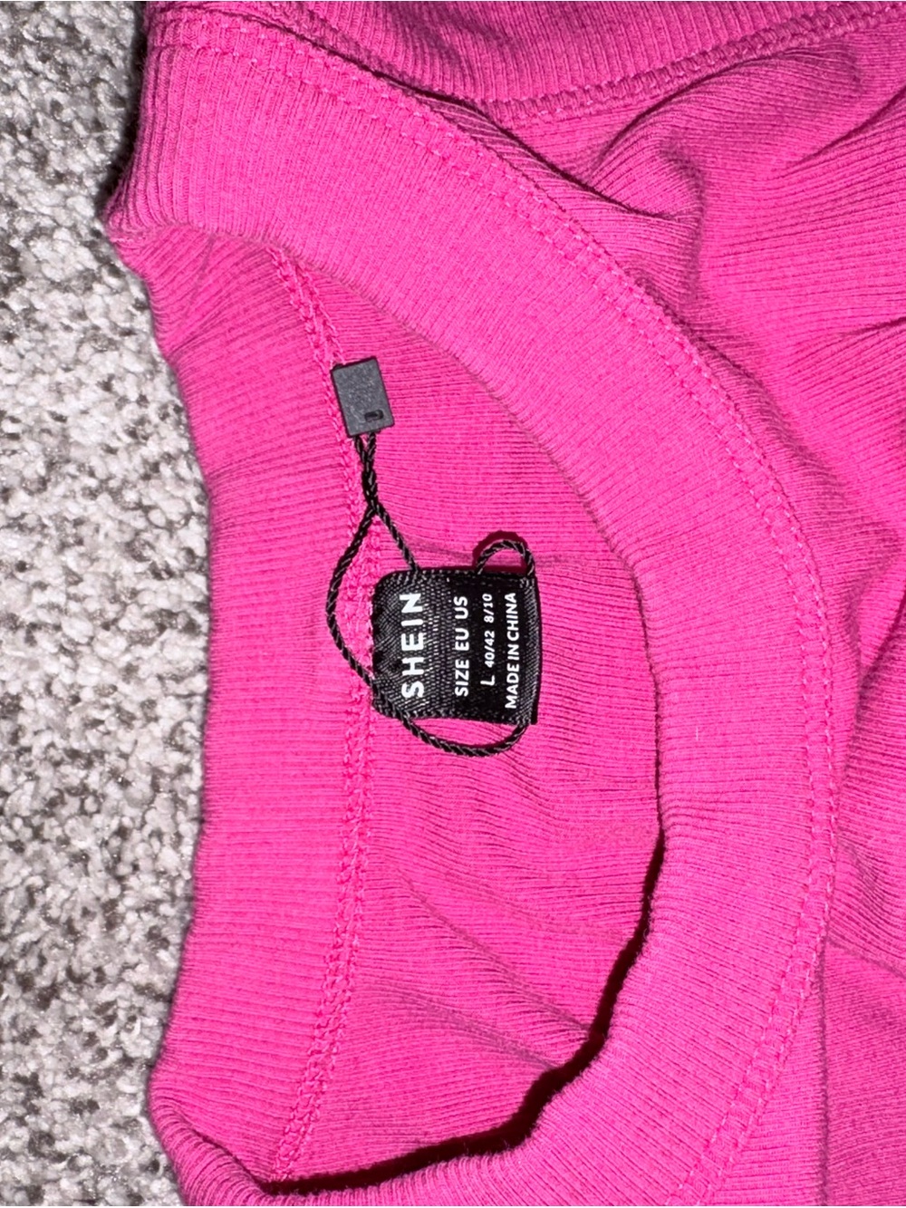SHEIN Bright Pink Ribbed Racerback Tank - Picture 2 of 2